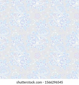 Traditional seamless paisley pattern. Indian floral ornament.