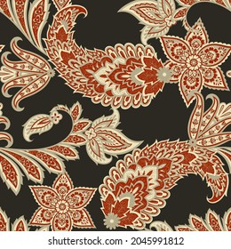 Patrón paisley tradicional sin costura. Ornamento vectorial indio floral.