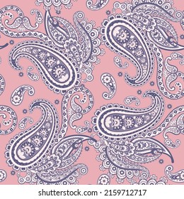 Traditionelles, nahtloses Paisley-Muster. Vektorindische Blumenschmuck.