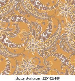 Traditionelles, nahtloses Paisley-Muster. Vektorindische Blumenschmuck.