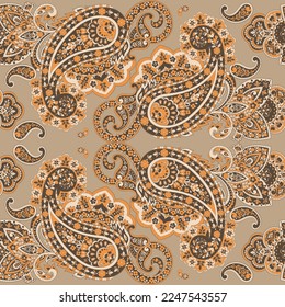 Traditionelles, nahtloses Paisley-Muster. Vektorindische Blumenschmuck