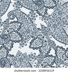 Patrón paisley tradicional sin costura. Ornamento vectorial indio floral.