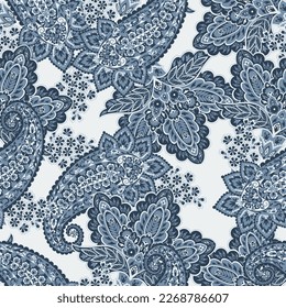 Patrón paisley tradicional sin costura. Ornamento vectorial indio floral.