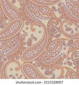 Patrón tradicional de paisley sin costuras. Ornamento floral indio de Vector.