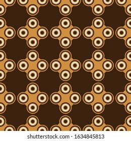Traditional seamless pattern of abstract circle with brown and white colour