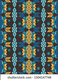 traditional seamless pattern of batik motif. Stylish fabric vector design. Creative textile background for fashion or cloth. Borneo style
