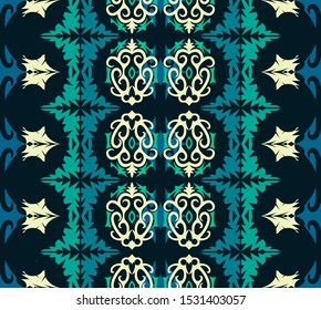traditional seamless pattern of batik motif. Stylish fabric vector design. Creative textile background for fashion or cloth. Borneo style