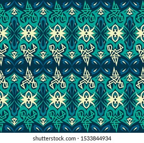 traditional seamless pattern of batik motif. Stylish fabric vector design. Creative textile background for fashion or cloth. borneo style