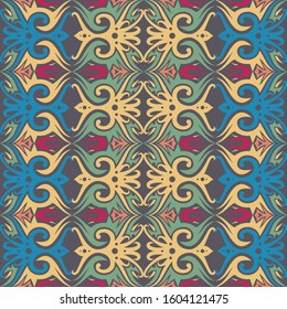 traditional seamless pattern of batik motif. Stylish fabric vector design. Creative textile background for fashion or cloth.