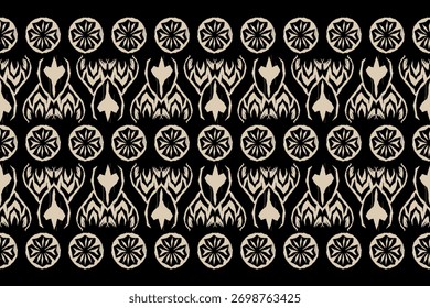 traditional seamless pattern floral border. Geometric motifs inspired by traditional ethnic craftsmanship. Motifs African boho vector design. border design, textile, digital design
