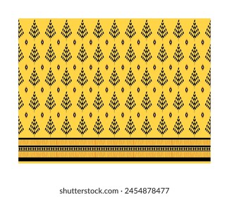 Traditional seamless pattern, geometric ethnic  element ,bright  yellow design for fabrics, textile, wrapping, tiles, background and carpet