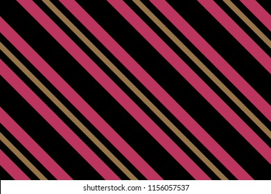 Traditional seamless pattern with slanted, diagonal lines, stripes. Black and pink. Vector illustration.