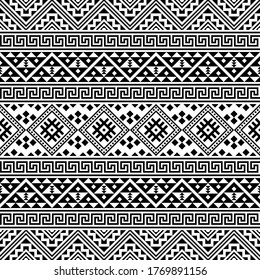 Traditionell Nahtlose Muster Textur Hintergrund-Design-Vektorgrafik in schwarz-weißer Farbe. Tribla Ethnischer Musterhintergrund