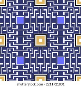 Traditional seamless pattern. Tribal ethnic style elegant background. Colorful greek key meander ornaments on white background. Geometric repeat modern backdrop. Trendy design. Endless texture. Vector
