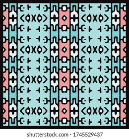 Tradicional Motivo Tribal de Patrón sin Marea. Con estilo hipster y dibujado a mano.