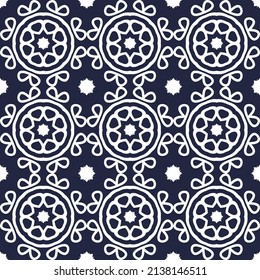 Traditional seamless vector patterns In black background