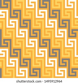 Traditional seamless vintage gold square Greek ornament, Meander