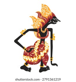 Traditional shadow puppet illustration featuring artistic details and rich cultural heritag