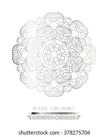 Traditional silver decor. Oriental silver pattern. Abstract silver ornament.