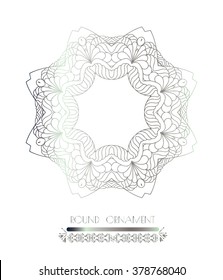 Traditional silver decor. Oriental silver pattern. Abstract silver ornament.