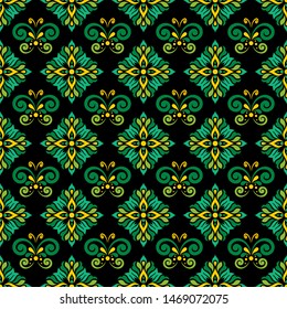 traditional simple geometric seamless pattern of batik motif background or  wallpaper.luxury fabric print vector design. Creative textile background for fashion or cloth.