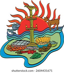 Traditional Sinhala and Hindu New Year background vector art illustration Sri Lankan Happy New Year greetings.