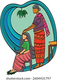 Traditional Sinhala and Hindu New Year background vector art illustration Sri Lankan Happy New Year greetings.