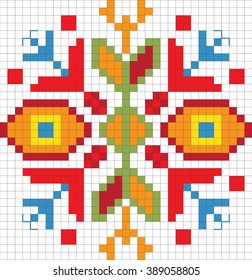 Traditional Slavic embroidery scheme. Vector Illustration