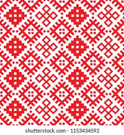 traditional slavic red seamless pattern