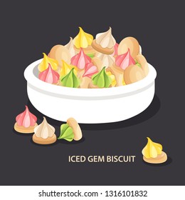 Traditional snack Iced Gem Biscuit commonly found in Malaysia and Singapore