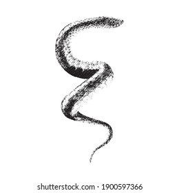 Traditional snake silhouette. Isolated vector illustration.