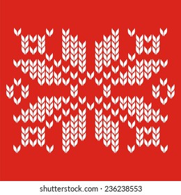 Traditional snowflake ornamental scandinavian pattern for knit and embroidery, stock vector. Geometric ethnic spokes knitwear pattern, winter christmas background, card. Christmas Sweater Design. 