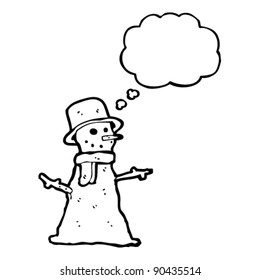 traditional snowman drawing with speech bubble
