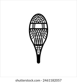 Traditional Snowshoes Icon, Winter Snow Equipment Vector Art Illustration