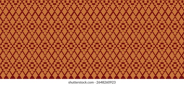 Traditional "Songket" textile pattern featuring intricate geometric and floral motifs
