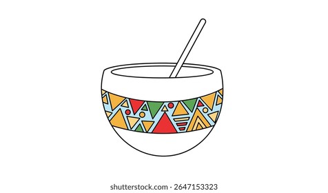 Traditional South American Tea Drink with Straw