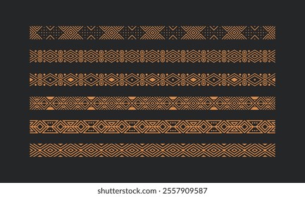 traditional southeast asian indonesian culture ethnic like border seamless pattern set for design decoration