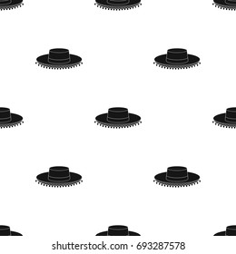 Traditional spanish hat icon in black style isolated on white background. Spain country symbol stock vector illustration.