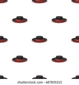 Traditional spanish hat icon in cartoon style isolated on white background. Spain country symbol stock vector illustration.