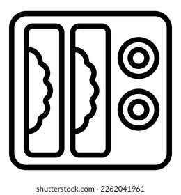 Traditional spring roll icon outline vector. Cuisine food. Menu asian