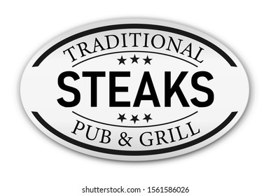 Traditional Steaks bar and grill vintage stamp logo