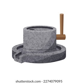 Traditional stone mill for grinding soybean 