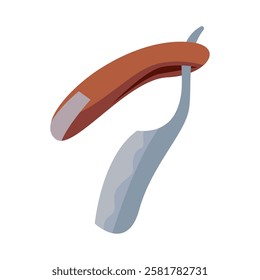 Traditional straight razor for men isolated vector illustration