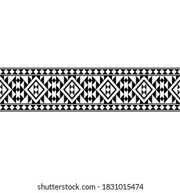 Traditional stripe ethnic motif pattern texture design vector in black white color