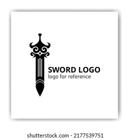The traditional style of the sword design for the logo in black color