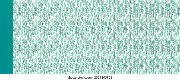 Traditional style white floral seamless pattern on ocean blue background. Can be printed and used as wrapping paper, wallpaper, textile, fabric.
