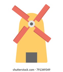 A traditional style windmill flat design icon
