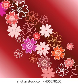 Traditional styled asian flowers background. EPS 8