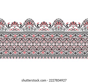 Traditional and Stylized Border, Textile Digital Design, Textile Fabrics Design