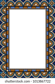 Traditional stylized ethnic frame. A4 format.